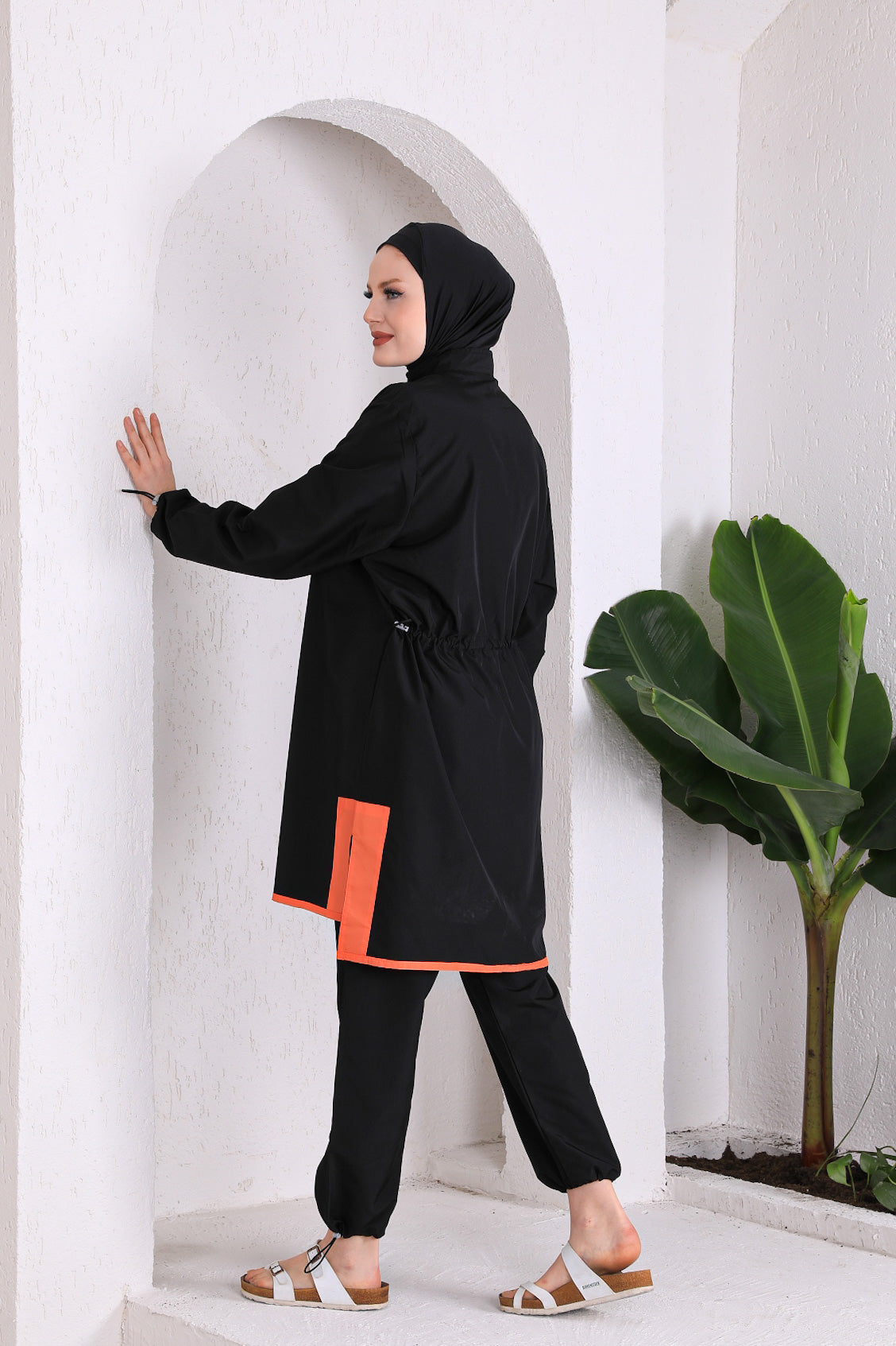Full Cover Swimsuit Burkini With Zip