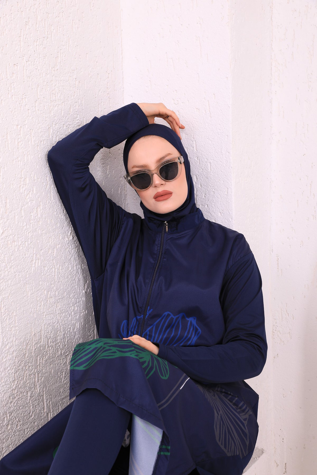 Full Cover Swimsuit Burkini With Zip