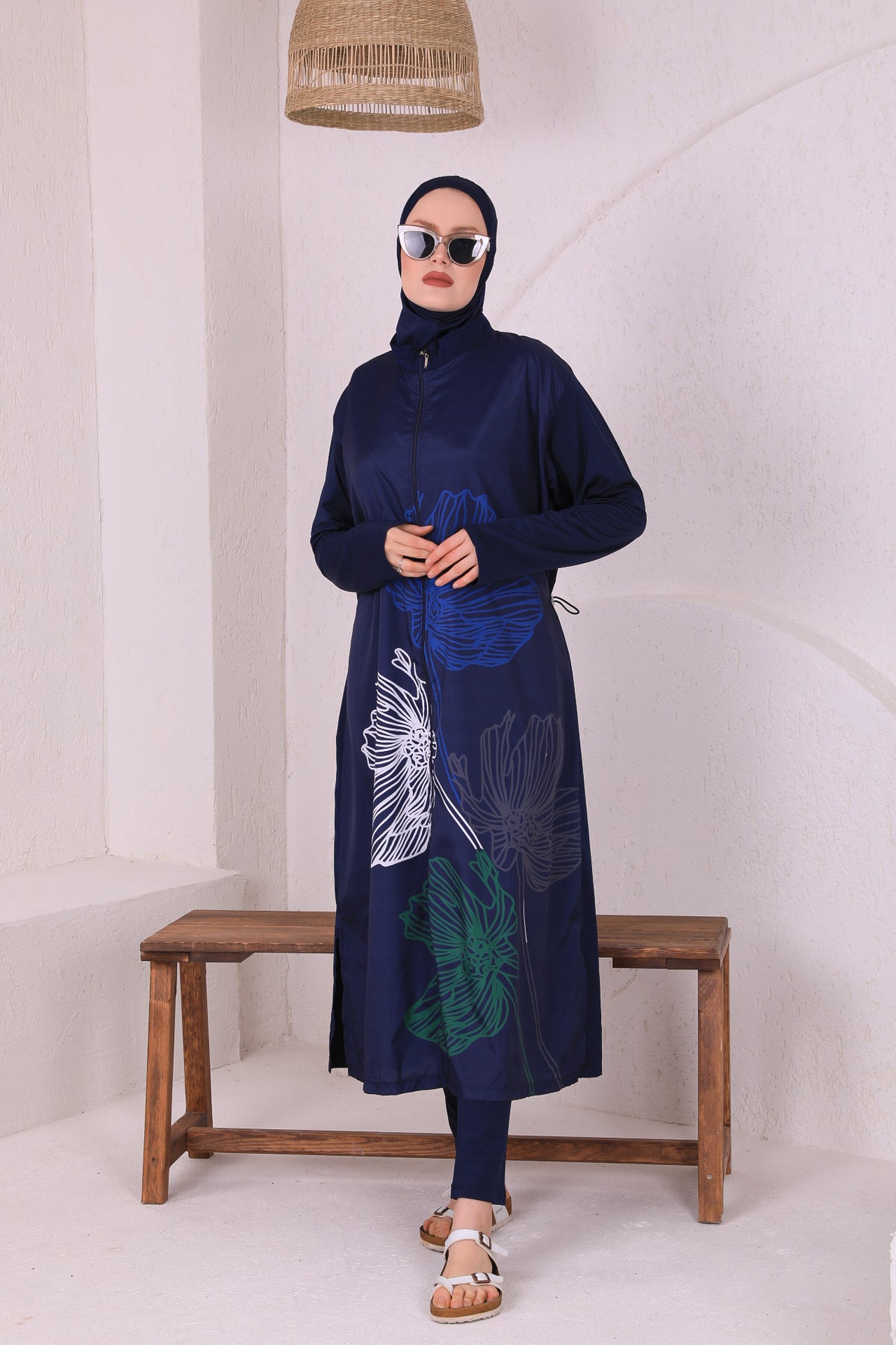 Full Cover Swimsuit Burkini With Zip