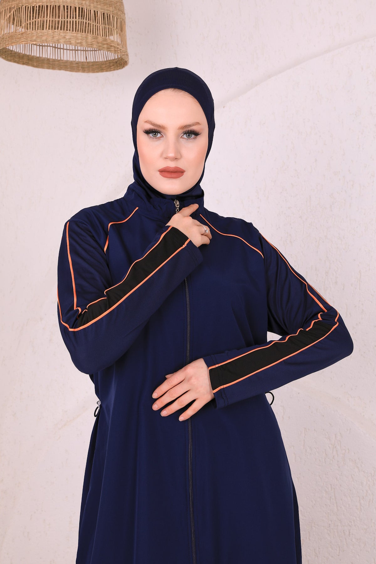 Full Cover Swimsuit Burkini With Zip