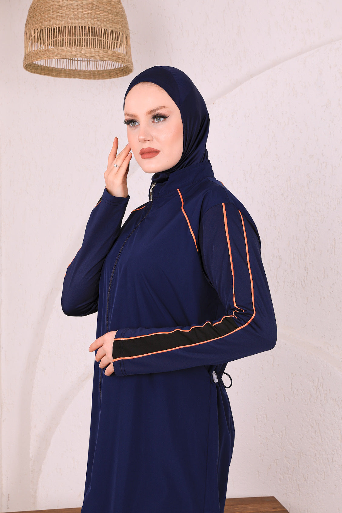 Full Cover Swimsuit Burkini With Zip